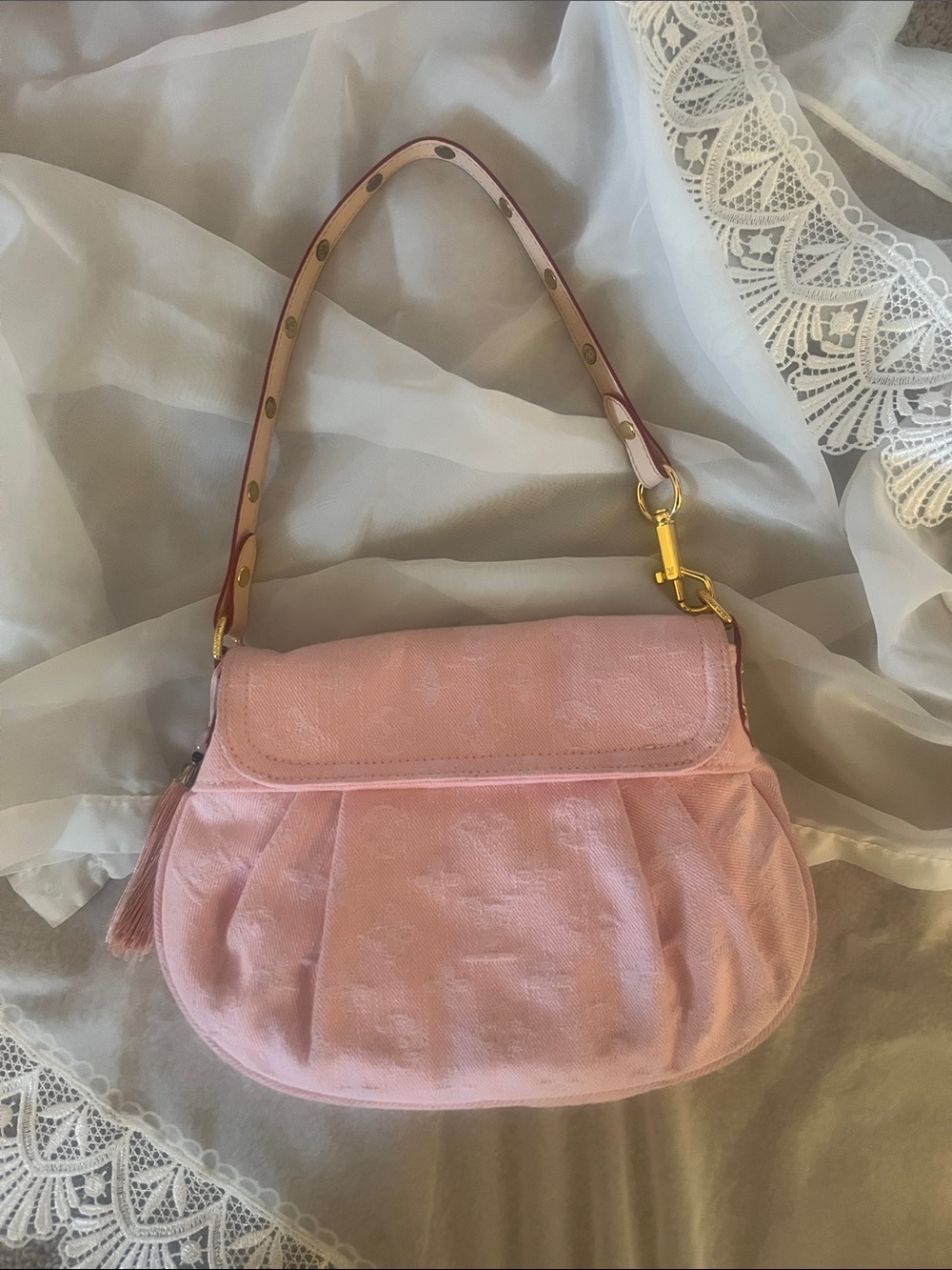 Louis Vuitton Pink denim sunset purse - Picture 2 of 15